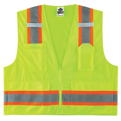 Picture of Ergodyne GloWear Safety Vest, 2-Tone Surveyors, Type-R Class 2, Large/X-Large, Lime, 8248Z