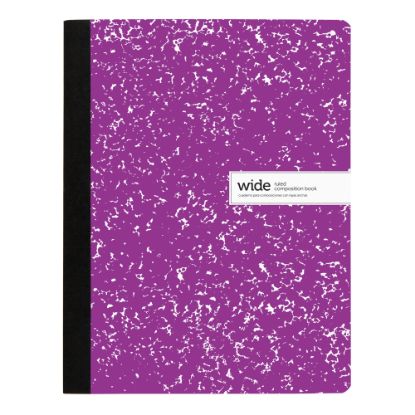 Picture of Office Depot Brand Composition Notebook, 9-3/4in x 7-1/2in, Wide Ruled, 100 Sheets, Purple/White