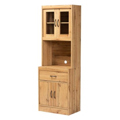 Picture of Baxton Studio Laurana 24inW Kitchen Cabinet And Hutch, Oak Brown