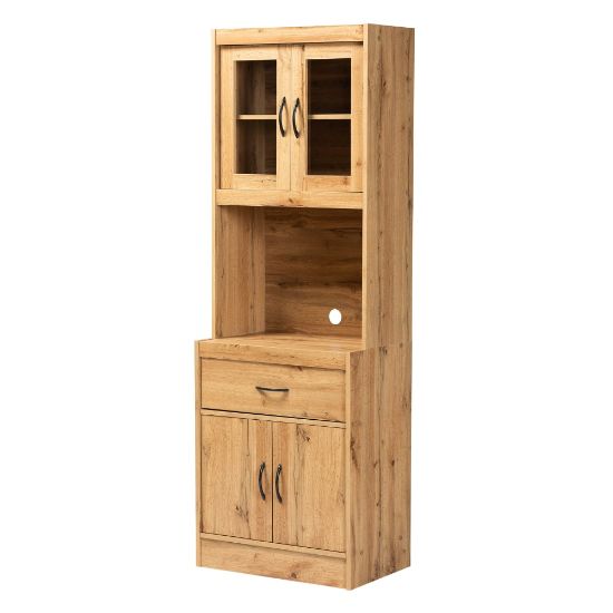 Picture of Baxton Studio Laurana 24inW Kitchen Cabinet And Hutch, Oak Brown