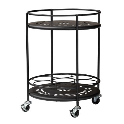 Picture of Baxton Studio Dallan 2-Tier Kitchen Cart, 18-5/8inH x 14inW, Black