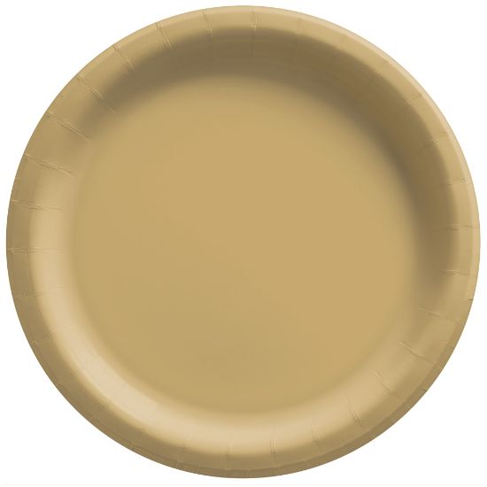 Picture of Amscan Round Paper Plates, 8-1/2in, Gold, Pack Of 150 Plates