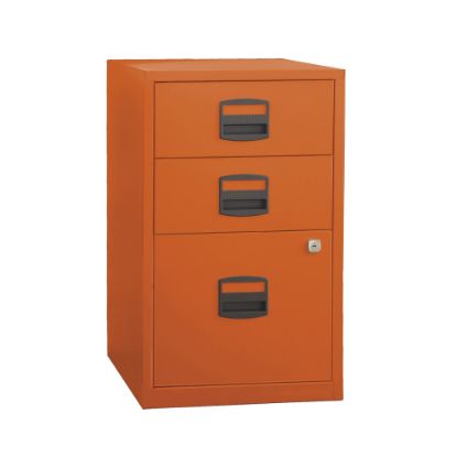 Picture of Bisley 14-13/16inD Vertical 3-Drawer Under-Desk File Cabinet, Orange