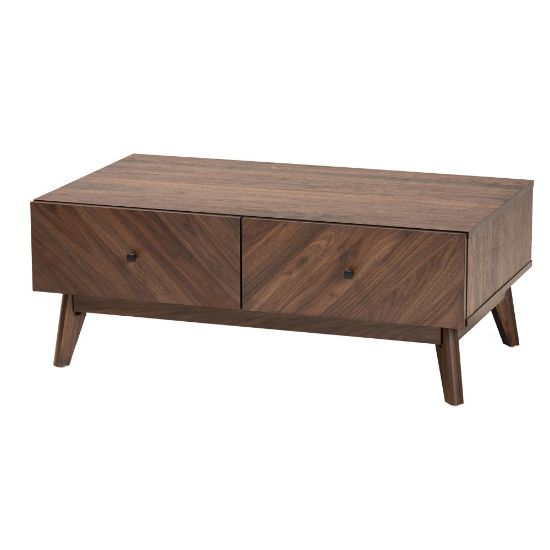 Picture of Baxton Studio Hartman Coffee Table, 14-3/4inH x 38inW x 22-1/4inD, Walnut Brown