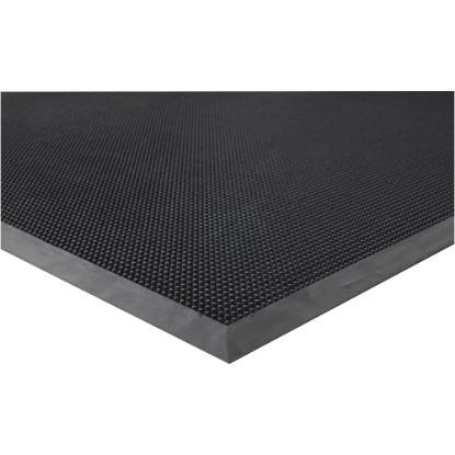 Picture of Genuine Joe Brush Tip Scraper Mat - Indoor, Outdoor - 28in Length x 18in Width x 0.40in Thickness - Rectangle - Rubber - Black