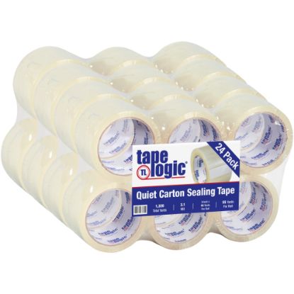 Picture of Tape Logic Quiet Carton-Sealing Tape, 3in Core, 3.1-Mil, 3in x 55 Yd., Clear, Pack Of 24