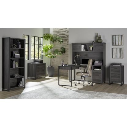 Picture of Realspace DeJori 59inW L-Shape Corner Desk With Hutch, Charcoal