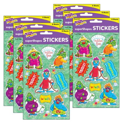 Picture of Trend superShapes Stickers, Troll Talk, 72 Stickers Per Pack, Set Of 6 Packs