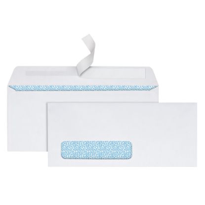 Picture of Office Depot Brand #10 Security Envelopes, Left Window, 4-1/8in x 9-1/2in, Clean Seal, White, Box Of 250