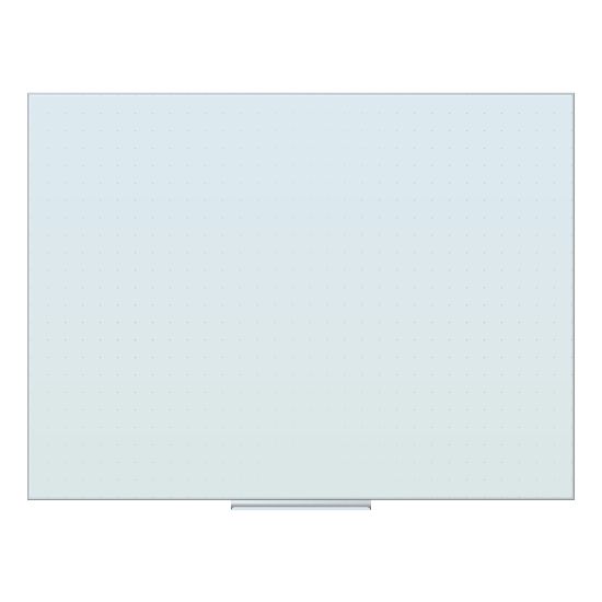 Picture of U Brands Floating Non-Magnetic Ghost Grid Glass Dry-Erase Board, 48in X 36in, White Frosted Surface, Frameless, Actual Size 47in X 35in (2799U00-01)