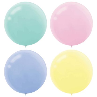 Picture of Amscan Latex Balloons, 24in, Assorted Pastel Colors, 4 Balloons Per Pack, Set Of 3 Packs