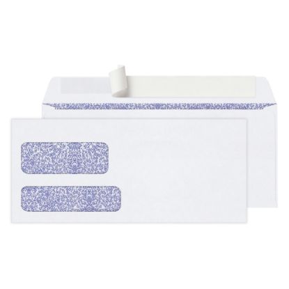 Picture of Office Depot Brand #9 Security Envelopes, Double Window, 3-7/8in x 8-7/8in, Clean Seal, White, Box Of 250