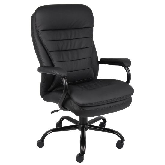 Picture of Boss Office Products Heavy Duty Big And Tall Double Plush Executive Chair, CaressoftPlus Vinyl, Black