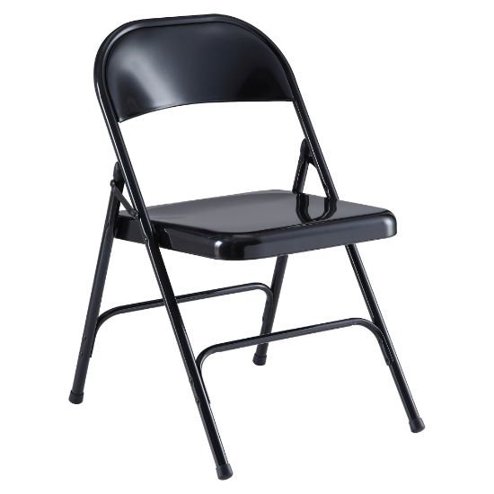 Picture of Lorell Metal Folding Chair, Black, Set Of 4