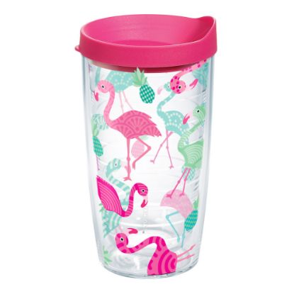 Picture of Tervis Flamingo Tumbler With Lid, 16 Oz, Clear