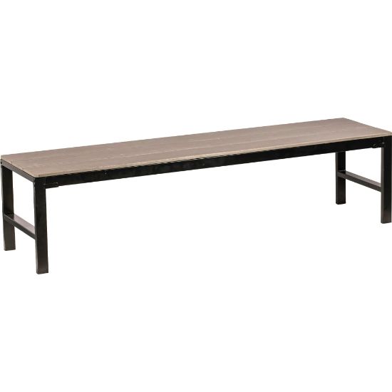 Picture of Lorell Faux Wood Outdoor Bench, Charcoal/Black