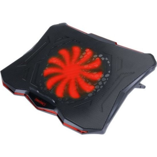 Picture of Enhance Cryogen 5 Laptop Cooling Pad (Red) - Upto 17in Screen Size Notebook Support - 1 Fan(s) - 800 rpm - 471.3 gal/min - Metal Mesh