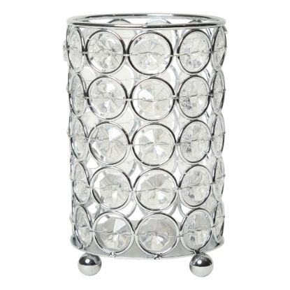 Picture of Elegant Designs Ellipse Crystal Decorative Vase, 5inH x 3-1/4inW x 3-1/4inD, Chrome