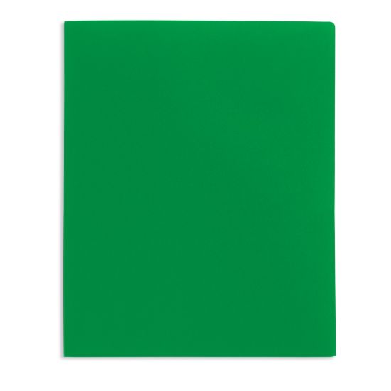 Picture of Office Depot Brand School-Grade 2-Pocket Poly Folder, Letter Size, Green