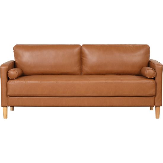 Picture of Lifestyle Solutions Lyla Faux Leather Sofa, Caramel