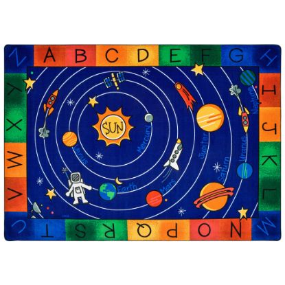 Picture of Carpets for Kids Premium Collection Milky Play Literacy ABC Rug, 4ft5in x 5ft10in, Blue