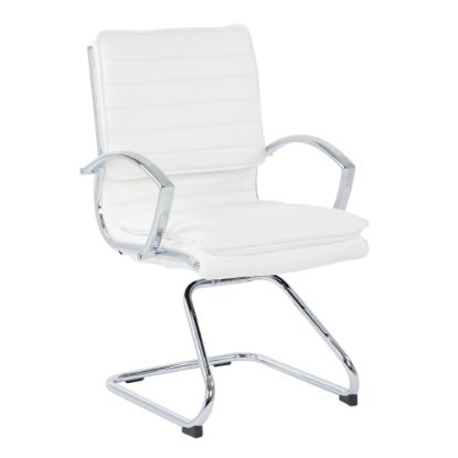 Picture of Office Star SPX23595C Faux Leather Mid-Back Guest Chair, White