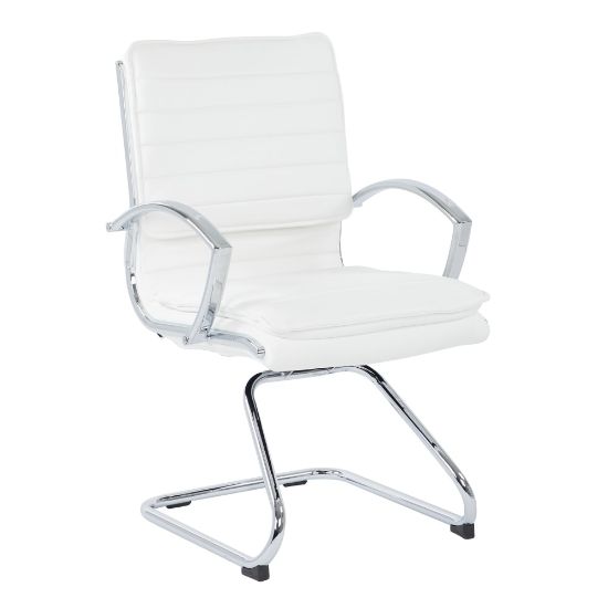 Picture of Office Star SPX23595C Faux Leather Mid-Back Guest Chair, White