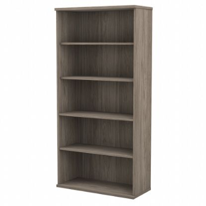 Picture of Bush Business Furniture Hybrid 73inH 5-Shelf Bookcase, Modern Hickory, Standard Delivery