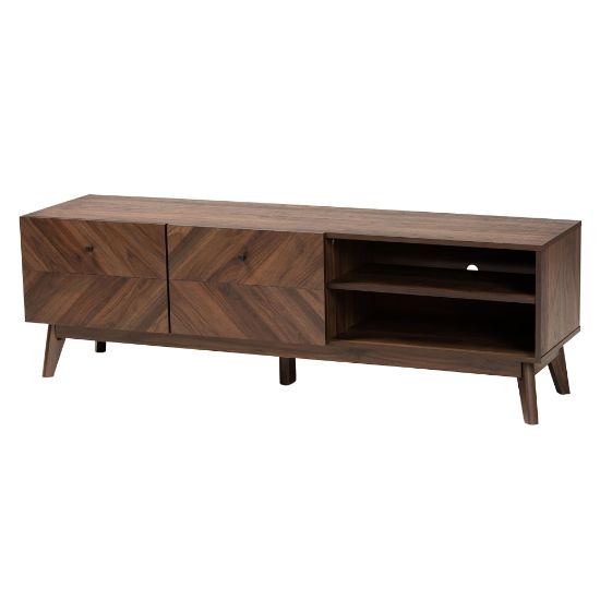 Picture of Baxton Studio Hartman TV Stand For 62.25in TVs, Walnut Brown