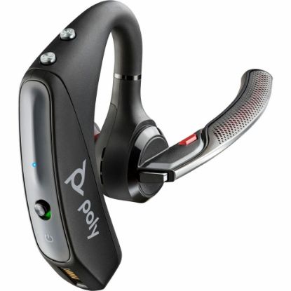 Picture of Poly Voyager 5200 USB-A Office Headset TAA - Siri, Google Assistant - Mono - USB Type A, RJ-11 - Wired/Wireless - Bluetooth - 250 ft - 32 Ohm - 100 Hz - 20 kHz - Over-the-ear - Monaural - In-ear - 7.10 ft Cable