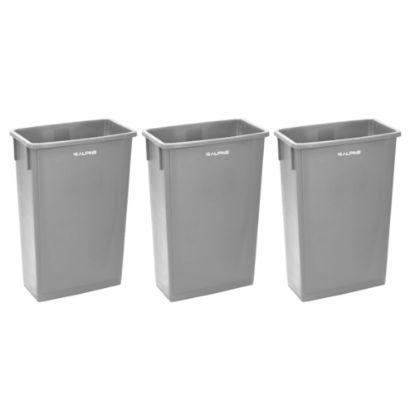 Picture of Alpine Industries Waste Basket Commercial Trash Cans, 23 Gallons, Gray, Pack Of 3 Cans