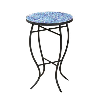 Picture of Baxton Studio Gaenor Plant Stand, 21-1/8inH x 14inW x 14inD, Black/Blue