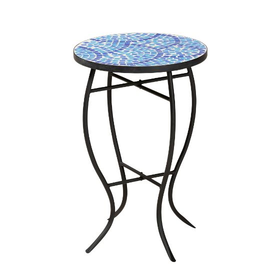 Picture of Baxton Studio Gaenor Plant Stand, 21-1/8inH x 14inW x 14inD, Black/Blue