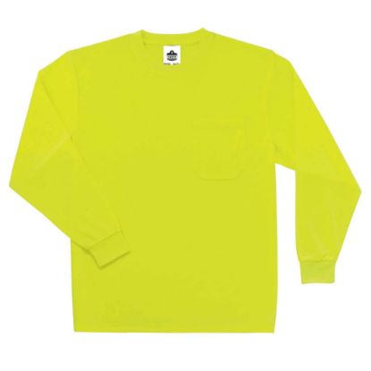 Picture of Ergodyne GloWear 8091 Non-Certified Long-Sleeve T-Shirt, X-Large, Lime