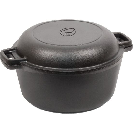 Picture of Commercial Chef 5-Quart Cast Iron Skillet/Pot Combo, Black