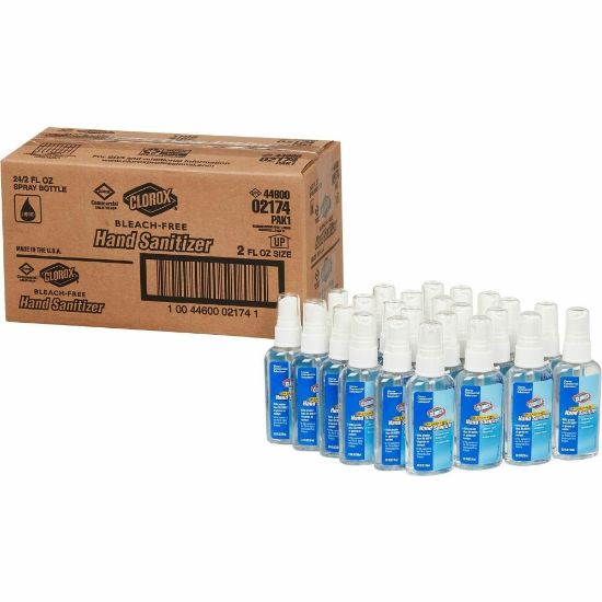 Picture of Clorox Commercial Solutions Hand Sanitizer Spray - 2 fl oz (59.1 mL) - Spray Bottle Dispenser - Kill Germs - Hand - Moisturizing - Clear - Non-sticky, Non-greasy, Bleach-free - 24 / Carton