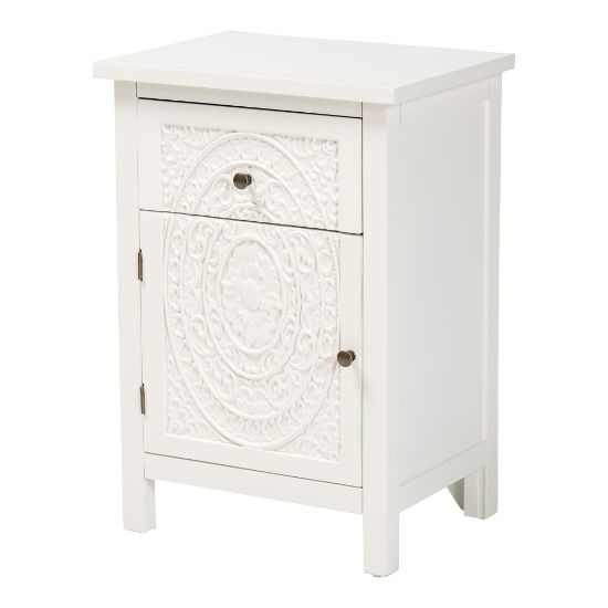 Picture of Baxton Studio Lambert 1-Drawer Nightstand, 25-5/8inH x 17-3/4inW x 13-3/8inD, White