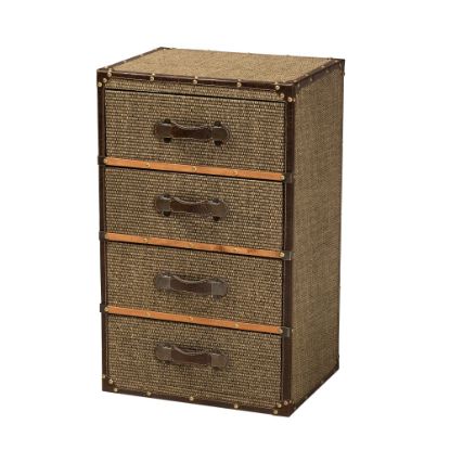 Picture of Baxton Studio Owen 16inW 4-Drawer Accent Storage Cabinet, Brown