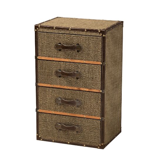 Picture of Baxton Studio Owen 16inW 4-Drawer Accent Storage Cabinet, Brown