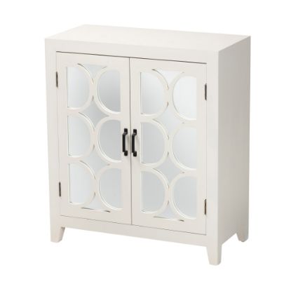 Picture of Baxton Studio Garcelle 30inW 2-Door Sideboard, White/Mirrored