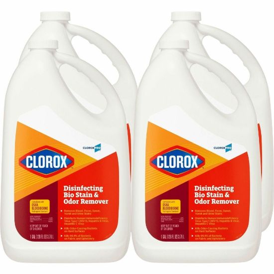 Picture of CloroxPro Disinfecting Bio Stain & Odor Remover Refill - 128 fl oz (4 quart) - 4 / Carton - Translucent