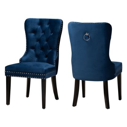 Picture of Baxton Studio 10461 Modern Transitional Dining Chairs, Navy Blue, Set Of 2 Chairs