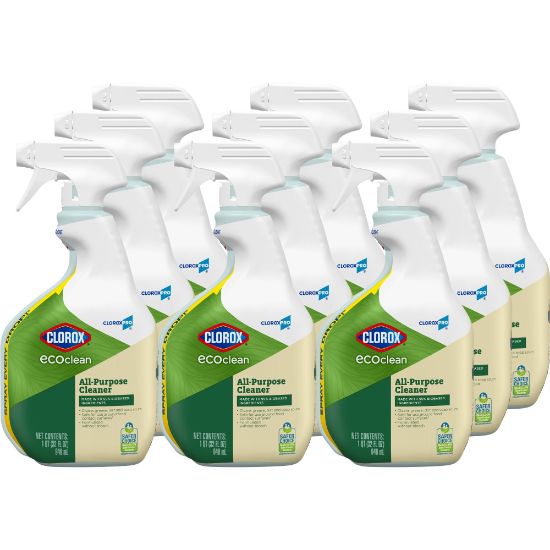 Picture of Clorox CloroxPro EcoClean All-Purpose Cleaner Spray Bottles, 32 Oz, Pack Of 9 Bottles