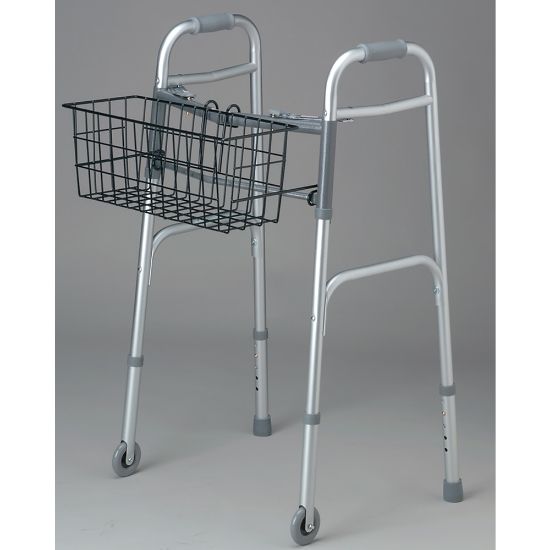 Picture of Medline 2-Button Walker Baskets, 5 1/2in x 16in x 7in, Black, Case Of 2