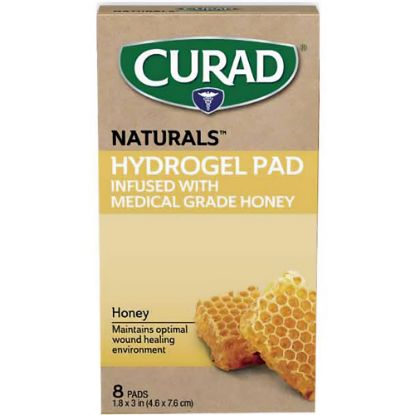 Picture of Curad Naturals Hydrogel Pads, 1-13/16in x 3in, Beige, 8 Pads Per Box, Case Of 24 Boxes