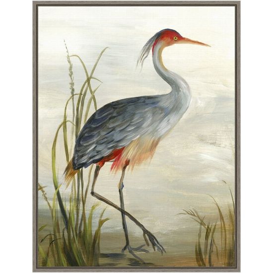 Picture of Amanti Art Grey Heron by Aimee Wilson Framed Canvas Wall Art Print, 18in x 24in, Graywash