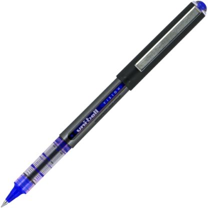 Picture of uni-ball Vision Liquid Ink Rollerball Pen, Extra-Fine Point, 0.5 mm, Blue Barrel, Blue Ink