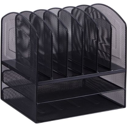 Picture of Lorell Steel Horizontal/Vertical Mesh Desk Organizer, Black