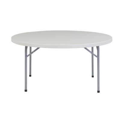 Picture of National Public Seating Blow-Molded Folding Table, Round, 60inW x 60inD, Light Gray/Gray