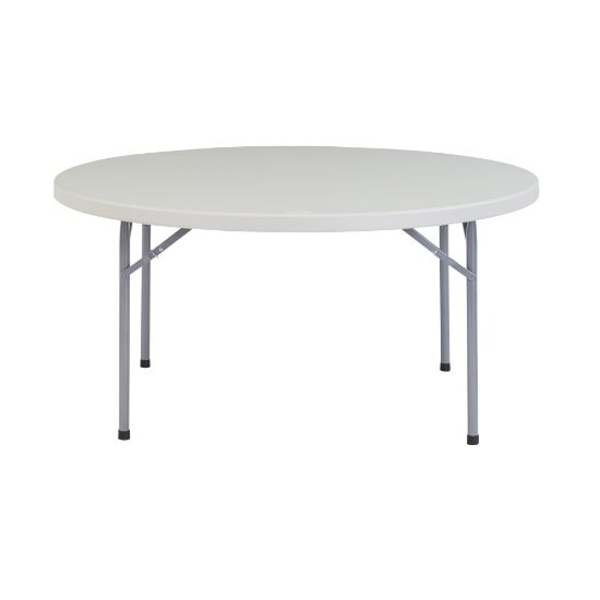 Picture of National Public Seating Blow-Molded Folding Table, Round, 60inW x 60inD, Light Gray/Gray